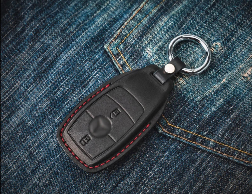 Mercedes leather hot sale key fob